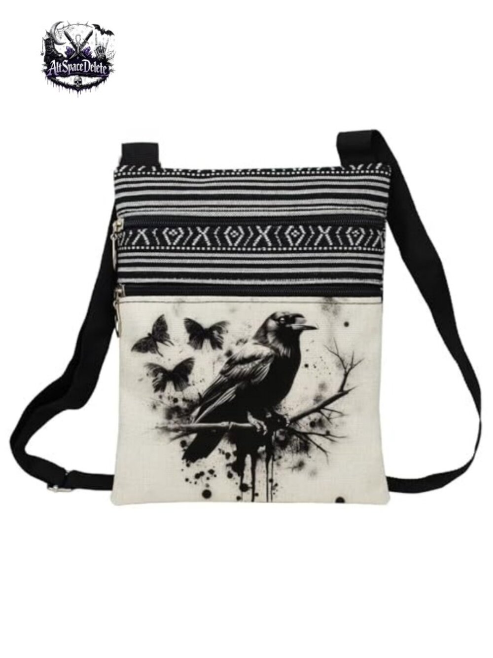 Polyester Crossbody Bag with Adjustable Strap and Zipper Closure